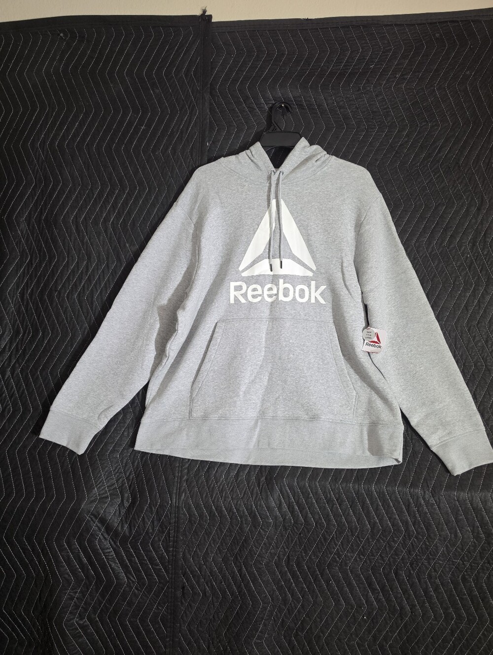 Reebok Men's Light Gray Logo Pullover Hoodie